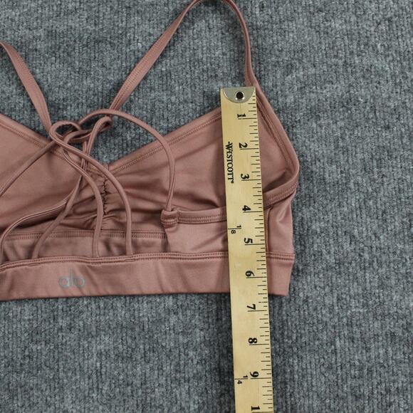 Alo Yoga Sports Bra Womens Small Sunny Strappy Mauve Bralette Top Athletic Gym - Picture 9 of 9